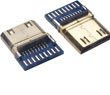 迷你型HDMI-19M加焊PCB板式公头 MINI HDMI PLUG CONNECTOR19P MALE WITH PCB TYPE